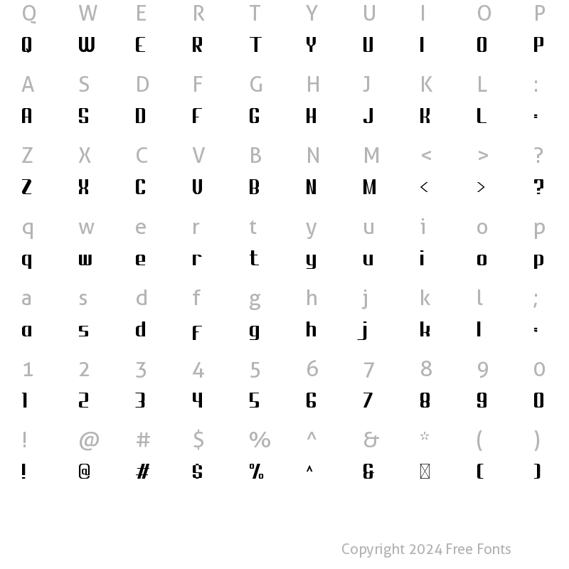 Character Map of Phantom Regular