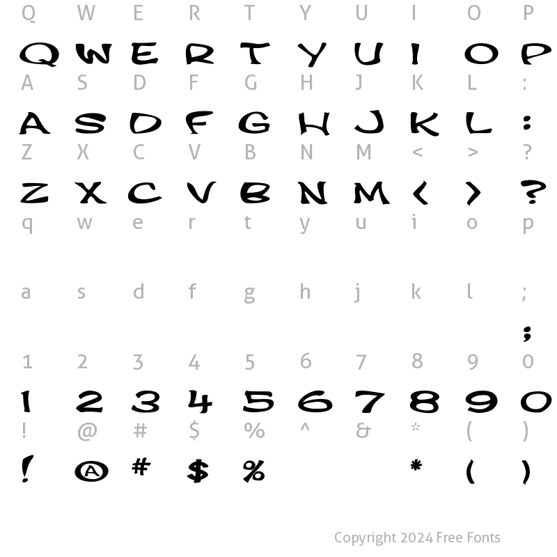 Character Map of PHat Font Regular