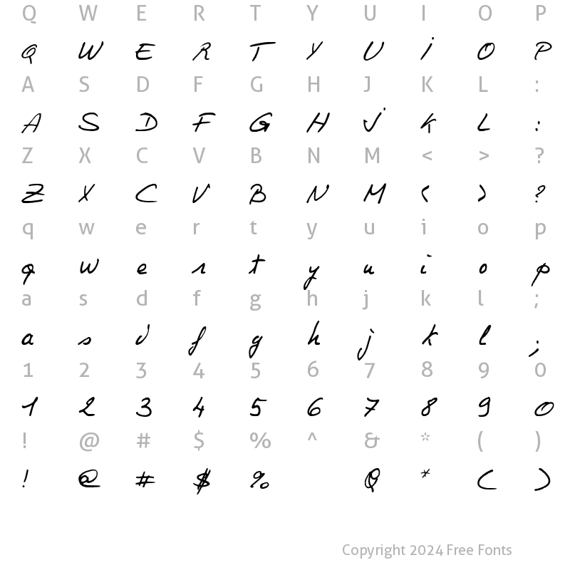 Character Map of Philing Regular