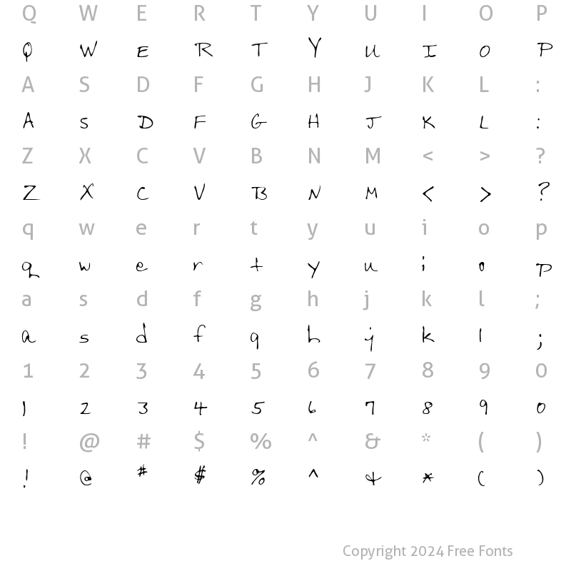 Character Map of Phillip Regular