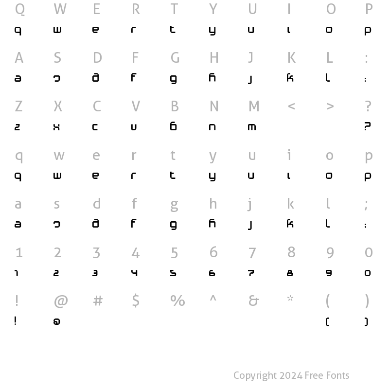 Character Map of Phino Variation Regular