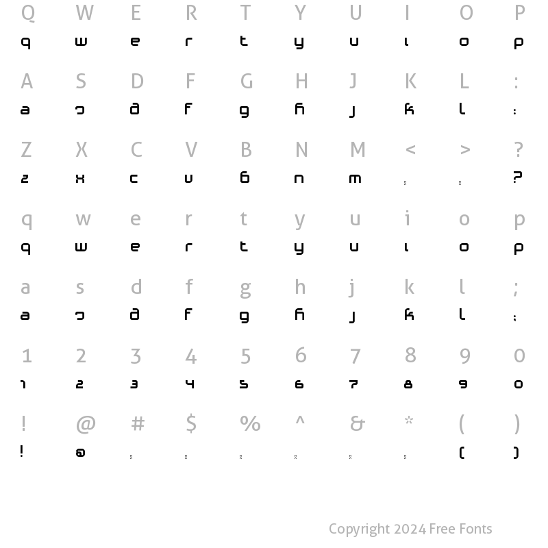 Character Map of Phino (Variation) Regular