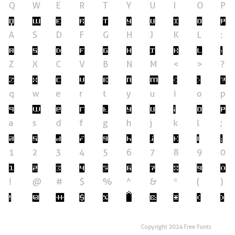 Character Map of PhlexOcto Negative Regular