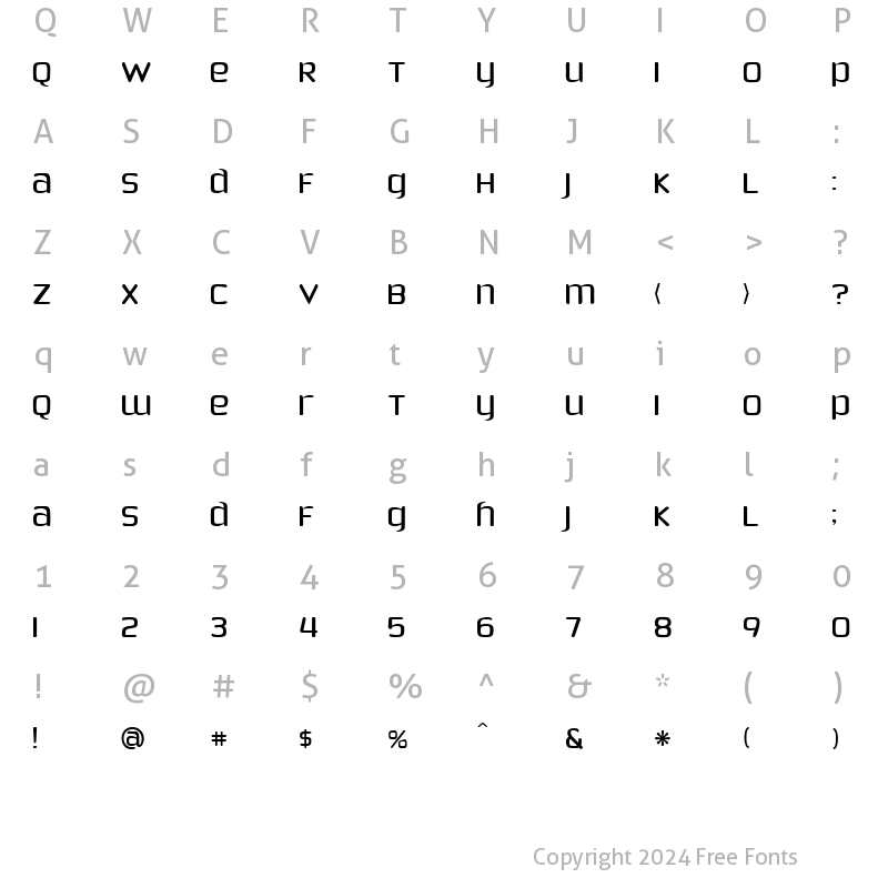 Character Map of Phoenix Sans Regular