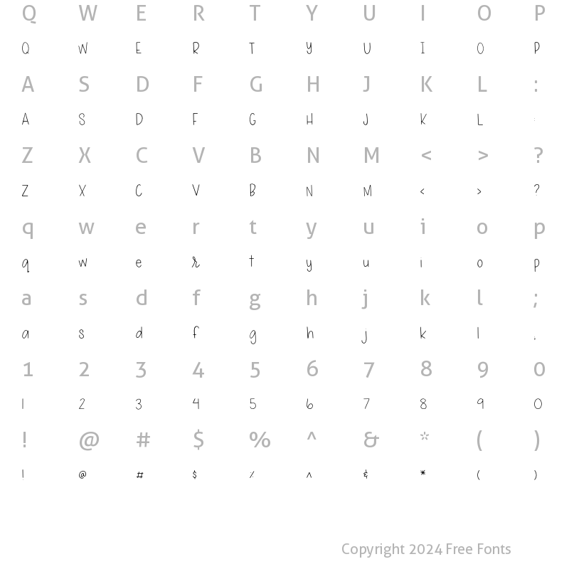 Character Map of Phoenix Summer Light