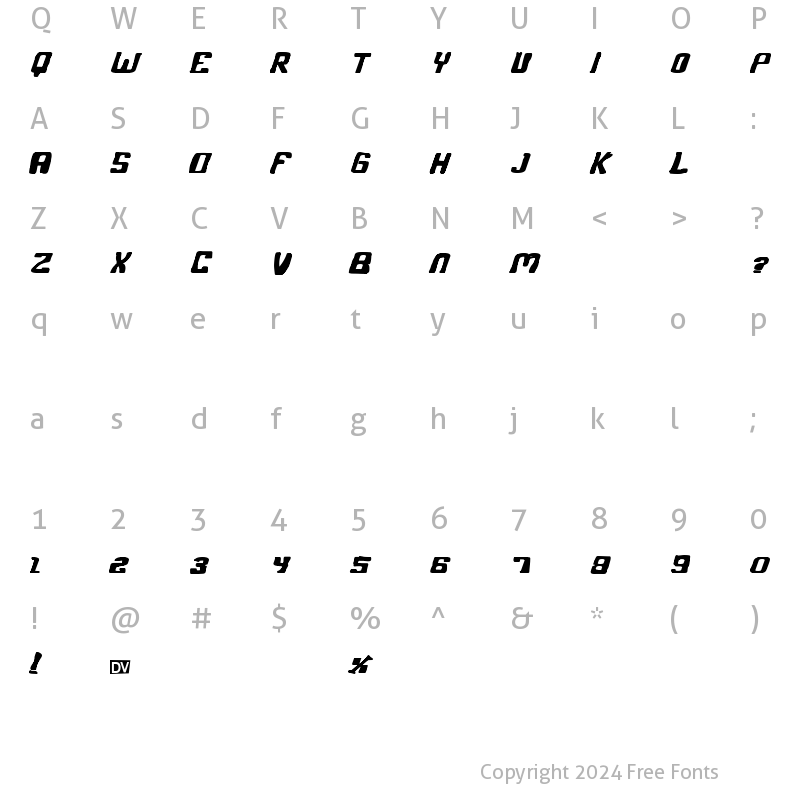 Character Map of phonebook nubby