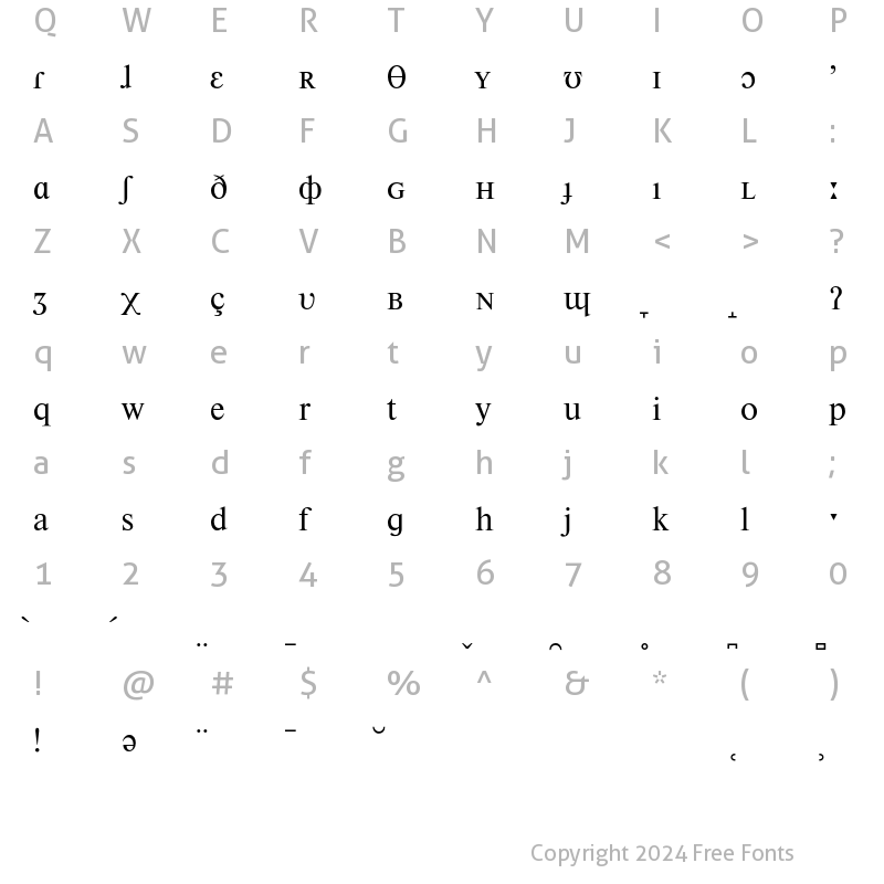 Character Map of PhoneticNewton Regular