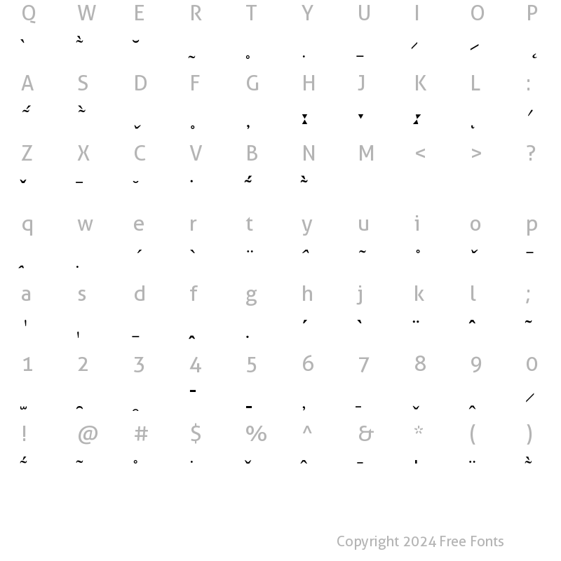 Character Map of Phonetics P02 Regular