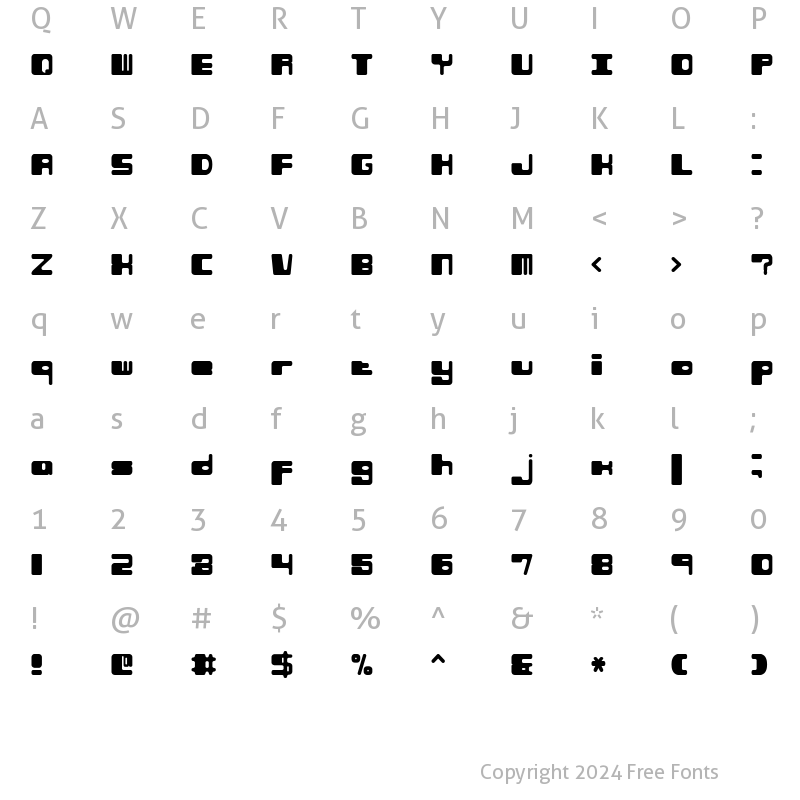 Character Map of Phorfeit Regular (BRK) Regular