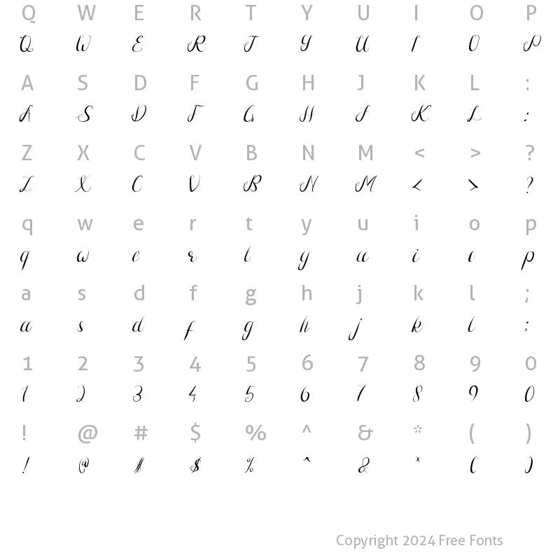 Character Map of Photogenics Regular