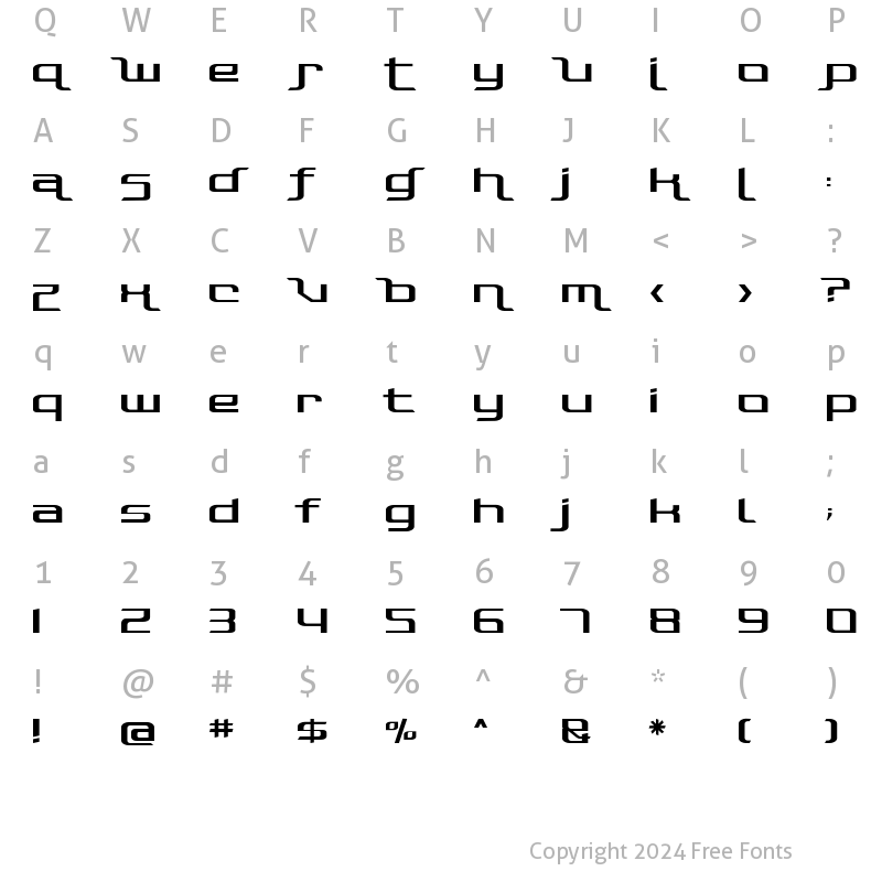 Character Map of Photonica Straight