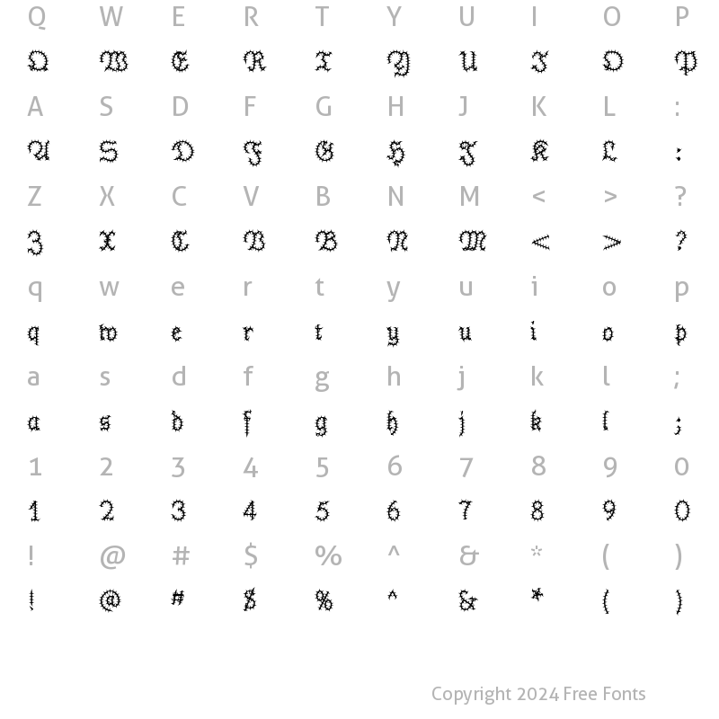 Character Map of PhrackCack Regular