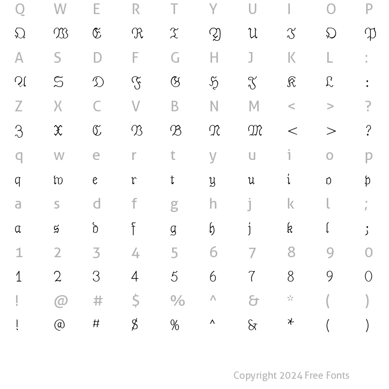 Character Map of PhrackSle Regular