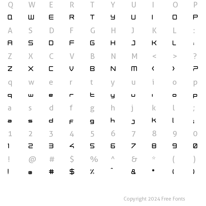 Character Map of PhutureODC Regular