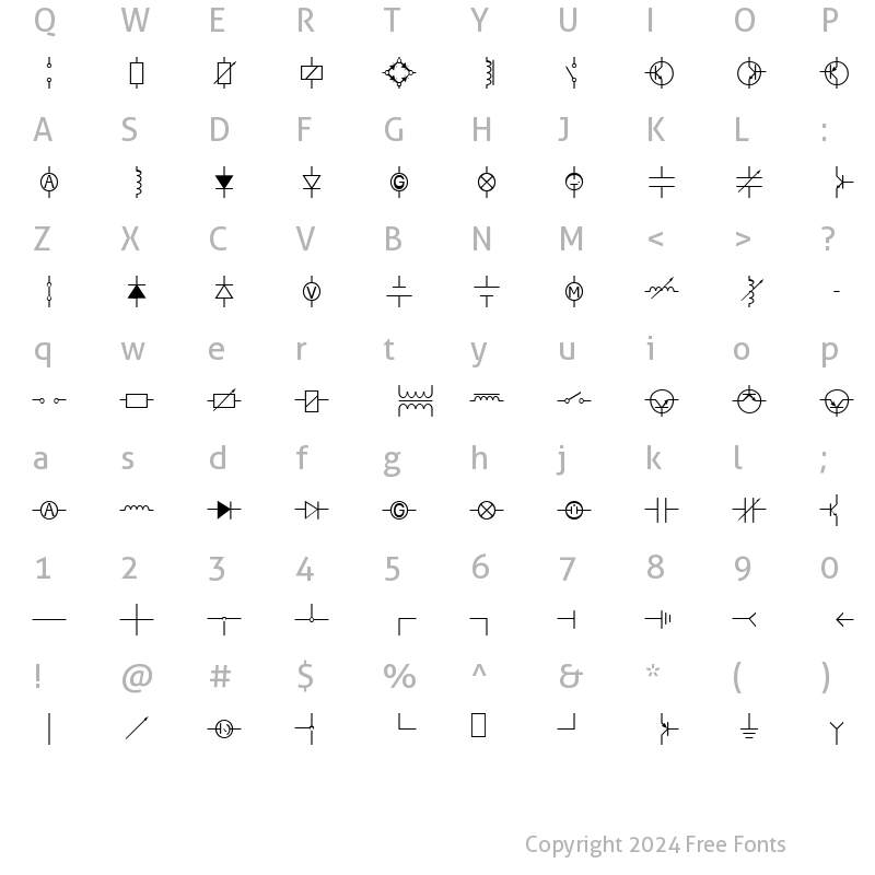 Character Map of PhysElec Becker Normal