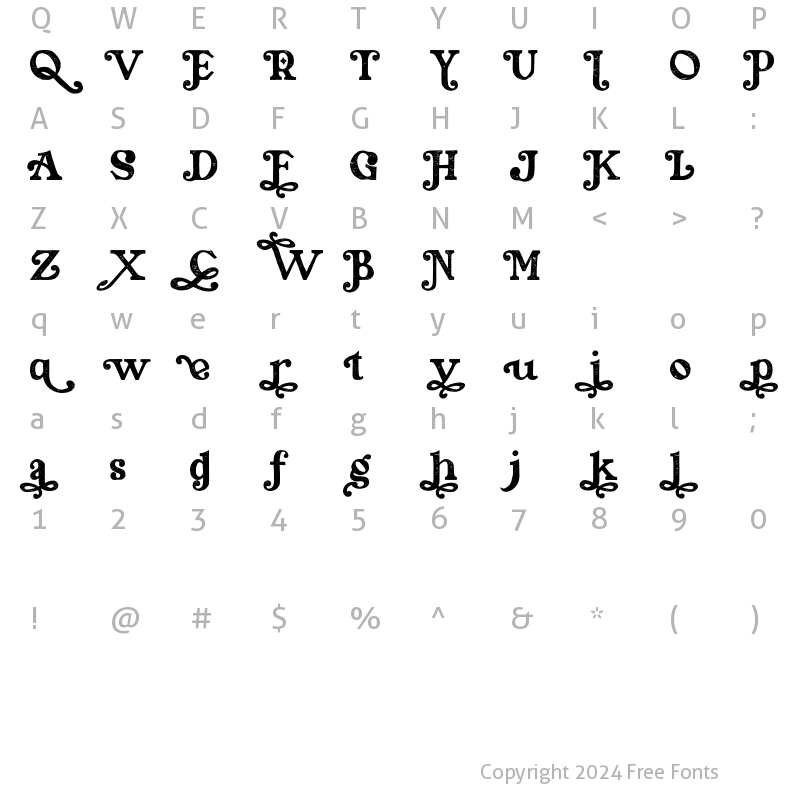 Character Map of Piassey Alt3