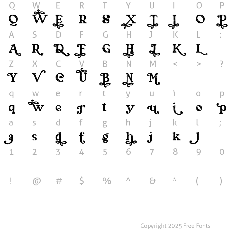 Character Map of Piassey Alt5