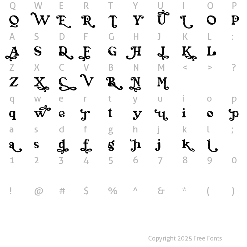 Character Map of Piassey Alt6