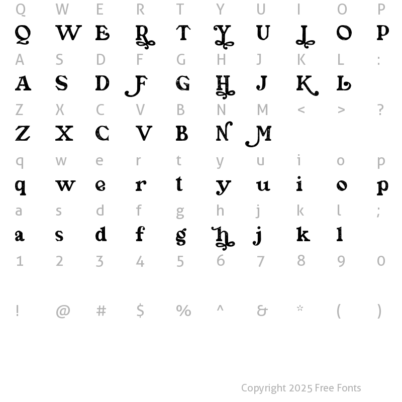 Character Map of Piassey Alt9
