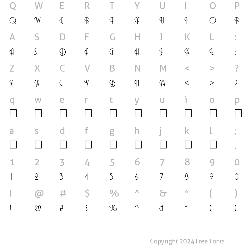 Character Map of PiazzaInitials Regular