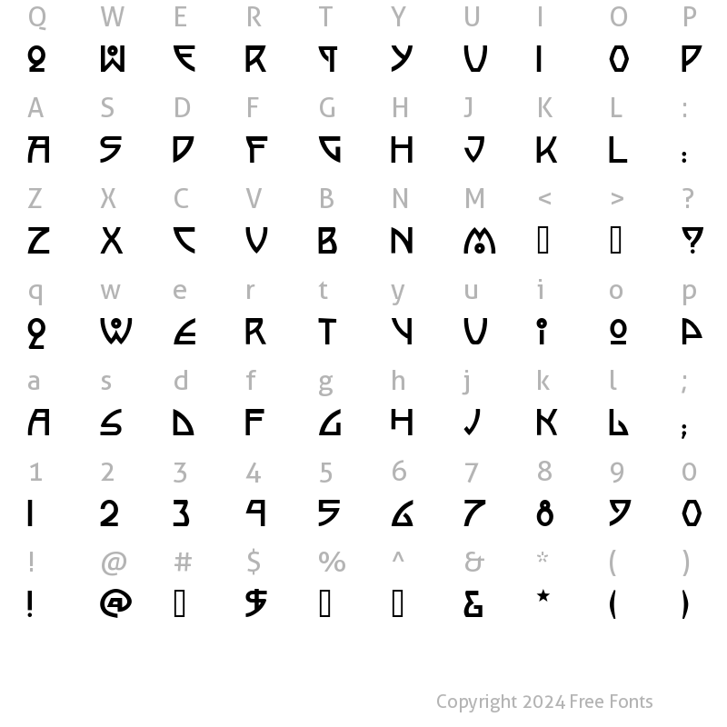 Character Map of Picaresque Two Regular