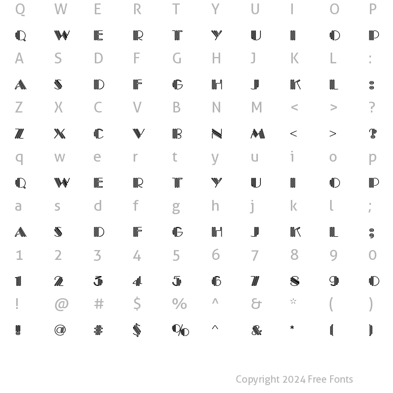 Character Map of PiccadillyD Regular