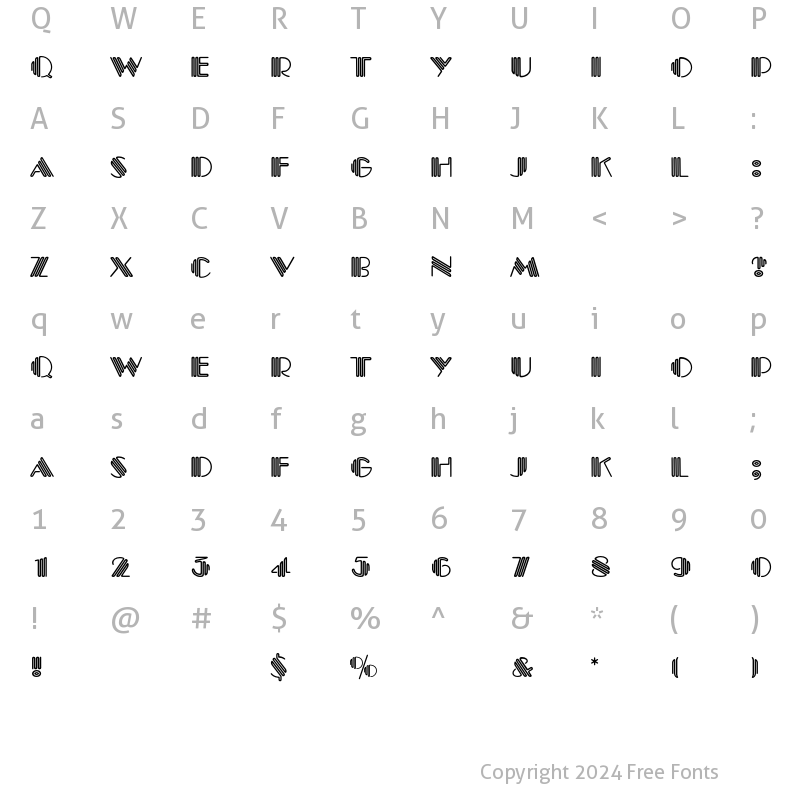 Character Map of PiccadillyEF Regular