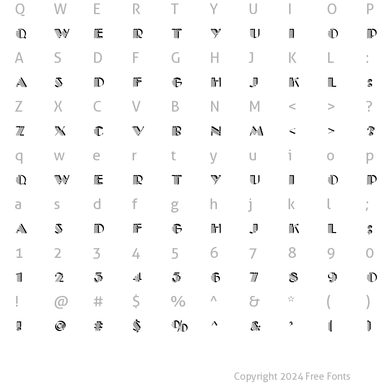 Character Map of PiccadillyOnlShaD Regular