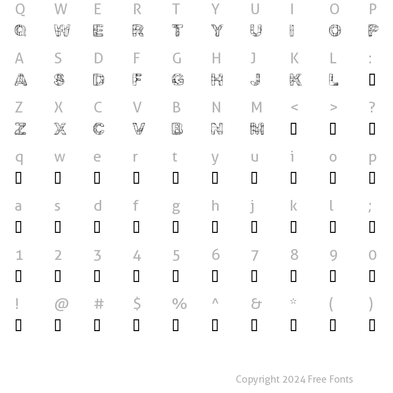 Character Map of Pick Ahh Show Regular