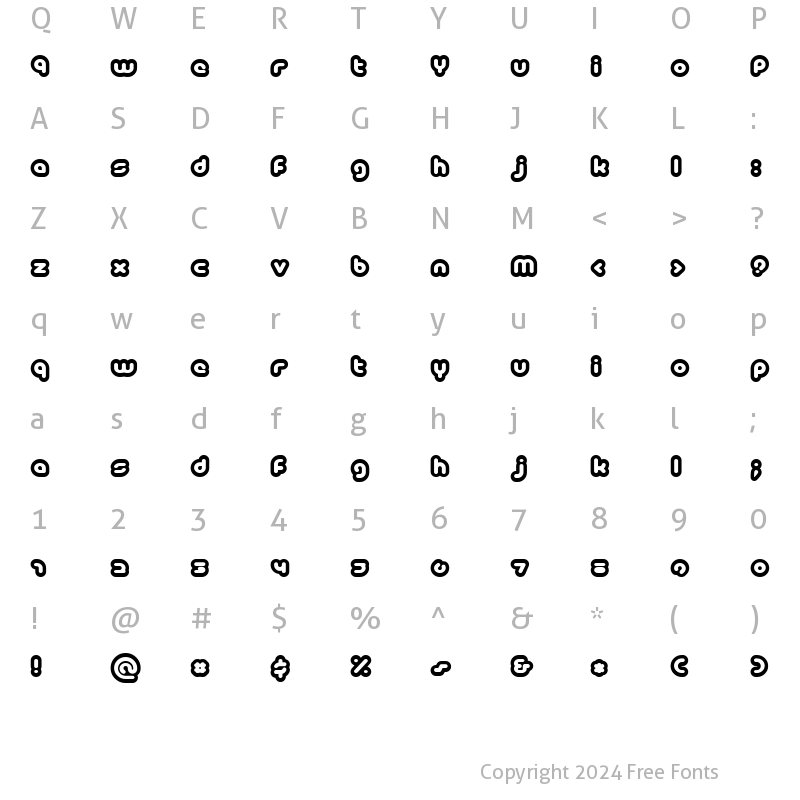 Character Map of PicoWhite Regular