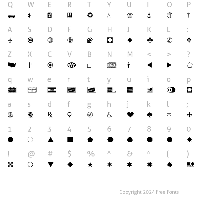 Character Map of Pictograph One Regular