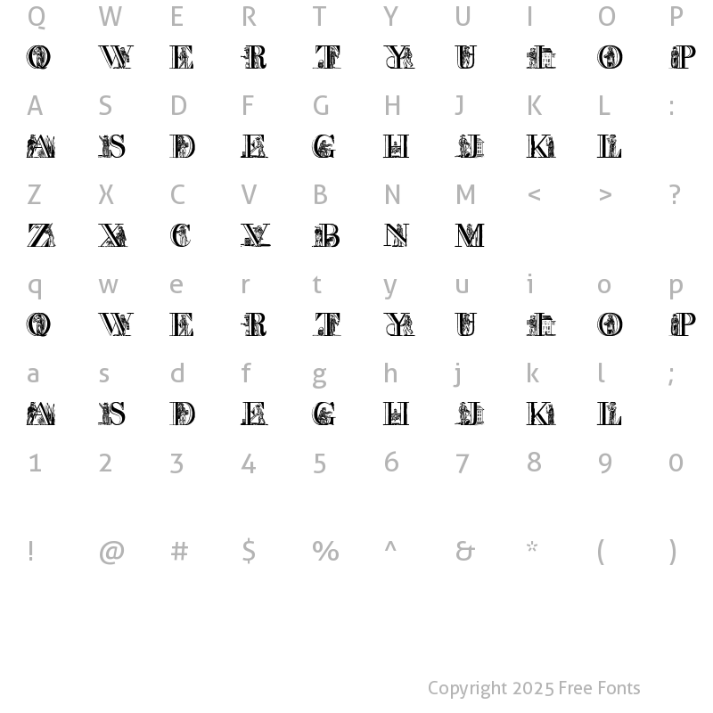 Character Map of Picture Alphabet Regular