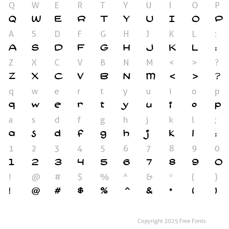 Character Map of Pie Contest BTN Quill Regular