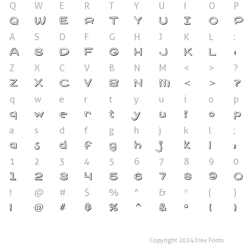 Character Map of Pie Contest BTN Shadow Regular