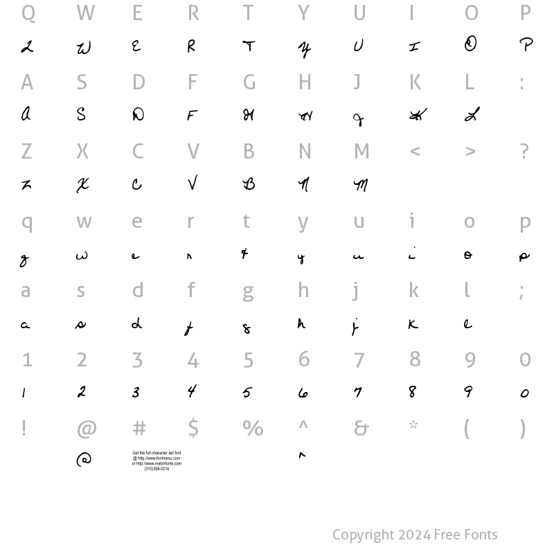 Character Map of Pierre Tryout Regular