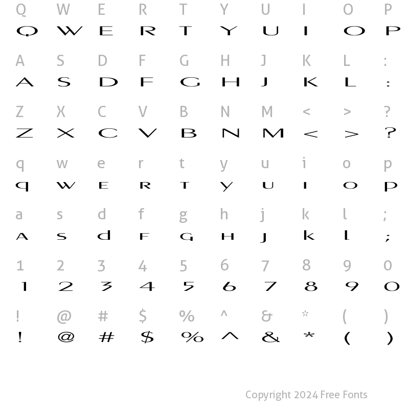 Character Map of PigNoseTyp Ex Regular