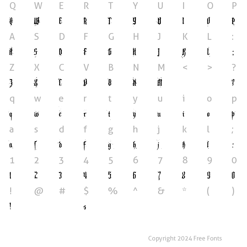 Character Map of Pillbox Opaque Regular