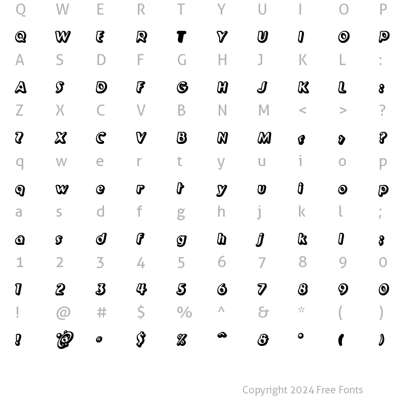 Character Map of Pilot OuterSpace