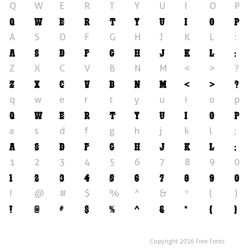 Character Map of PilotPointWBW Regular