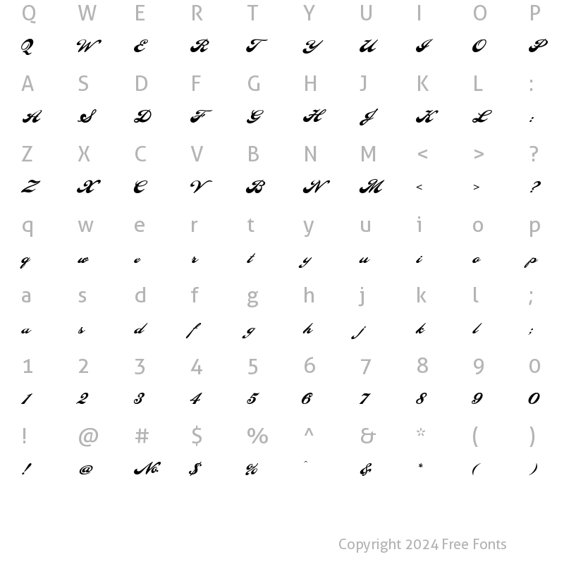 Character Map of Pilsner Alternates Lhf Regular