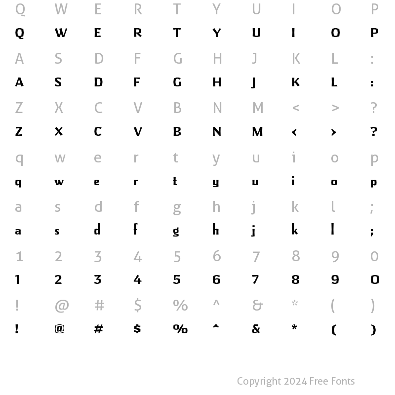 Character Map of Pilsner Bold