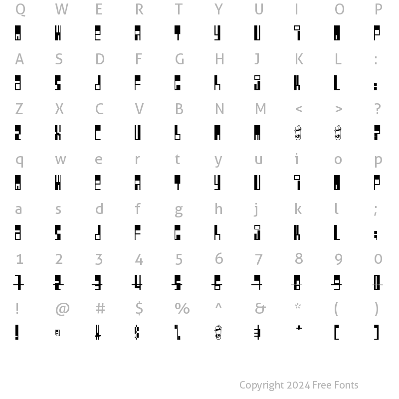 Character Map of Pimpbot 5000 Regular