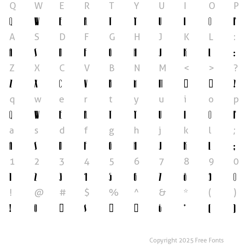 Character Map of PinballWhizNF Regular