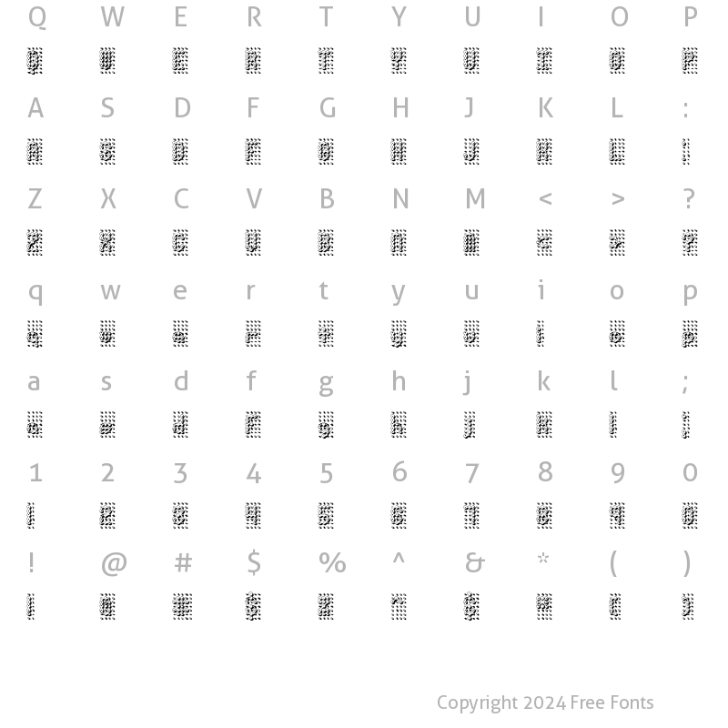 Character Map of Pindown BRK Normal