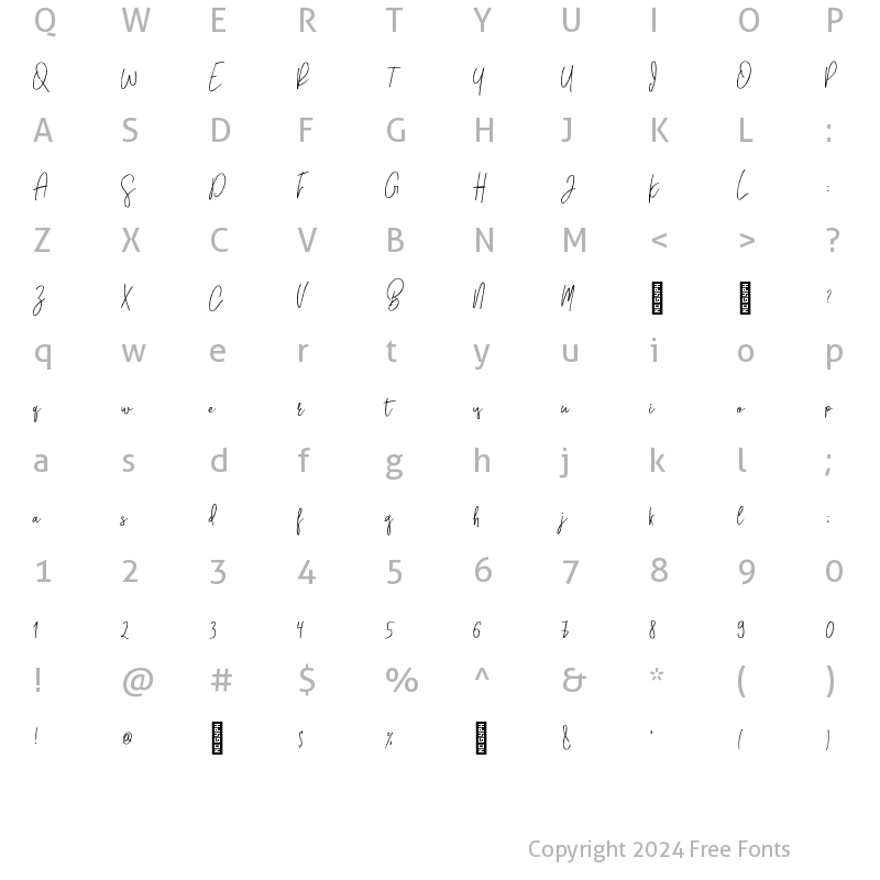 Character Map of Pineapple Regular