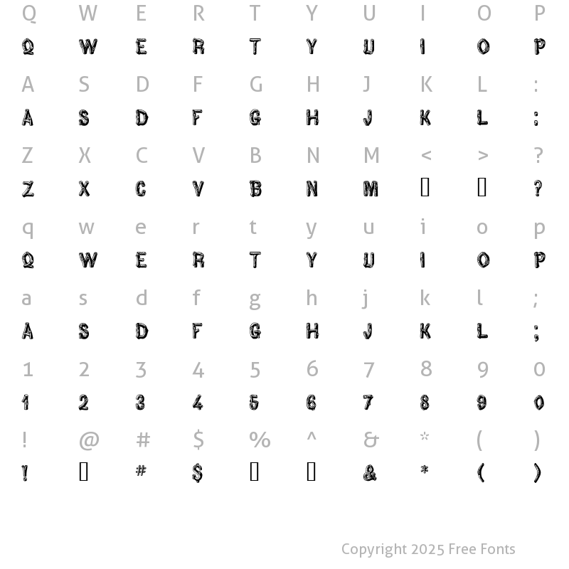 Character Map of Pinewood MF Regular