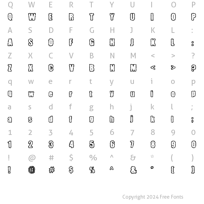 Character Map of Pinniepoker Regular