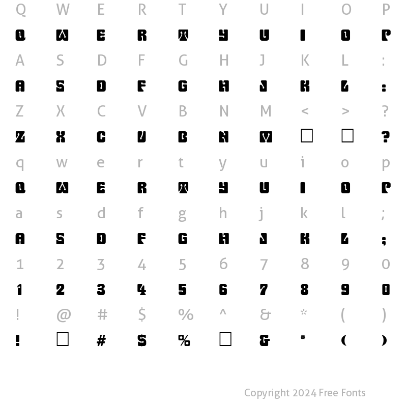 Character Map of Pinocchio Regular