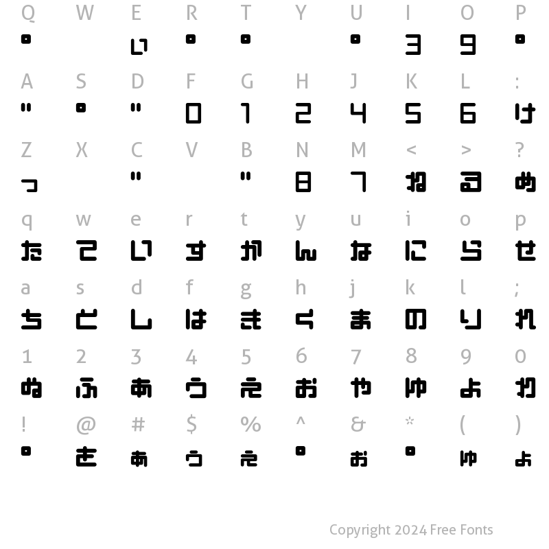 Character Map of Pinponpan Regular