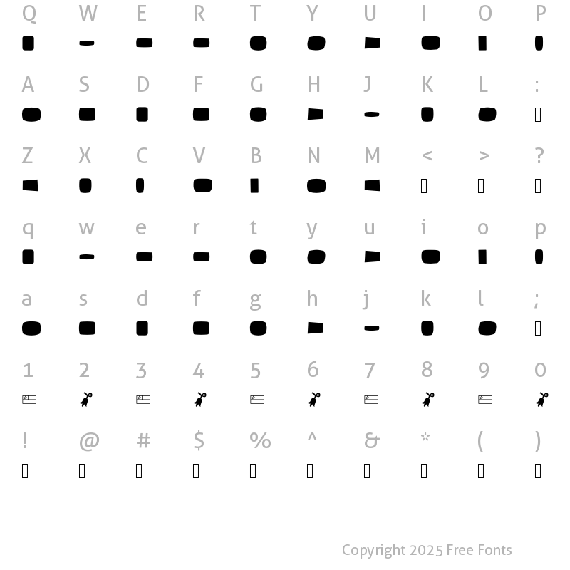 Character Map of Pintanina pro Globos